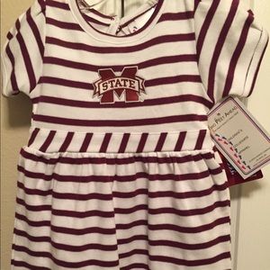 2-PC MSU Infant Dress with Bloomers, Size 12M NWT